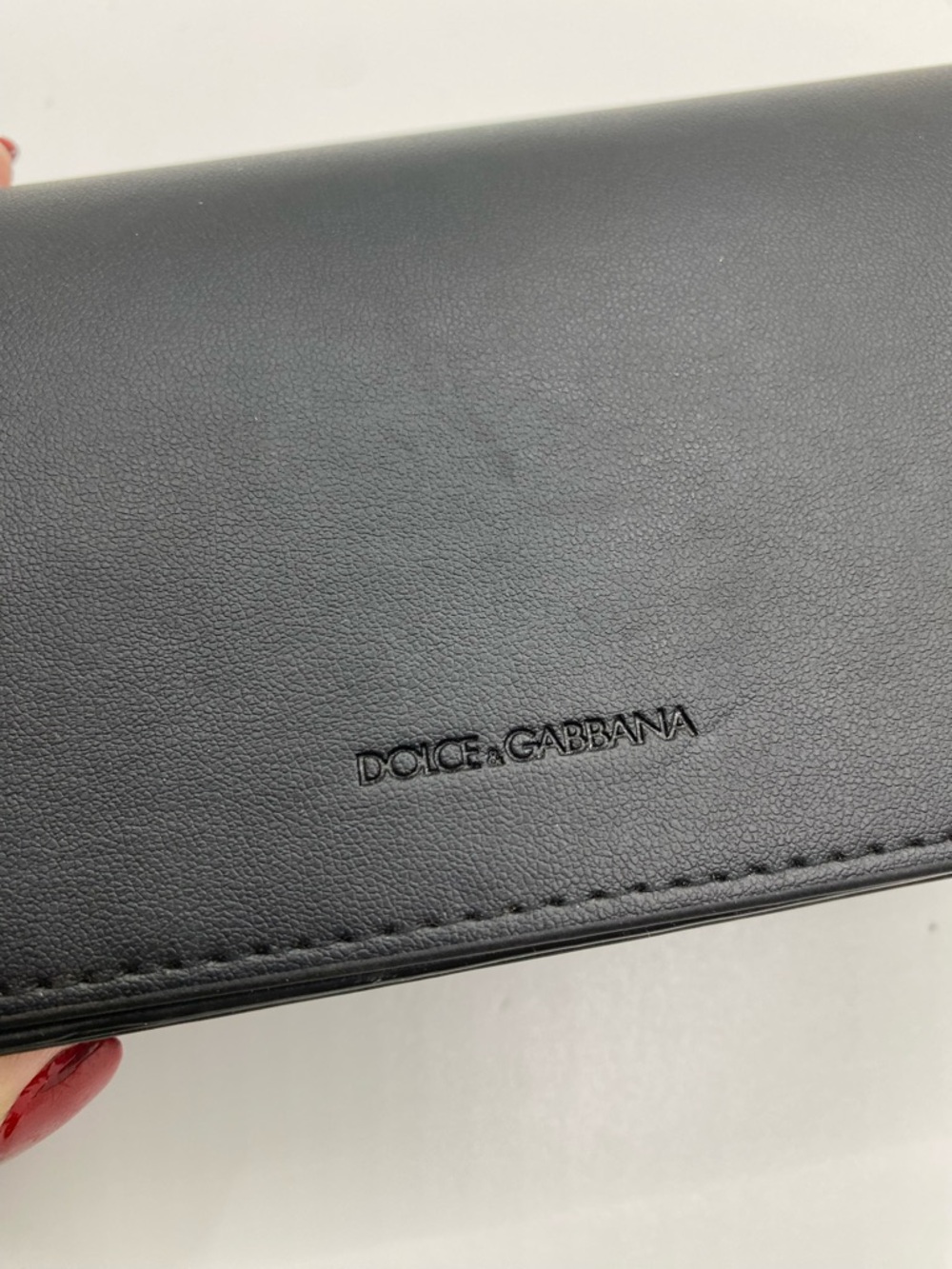 Dolce & Gabbana Black Protective Eyewear Hard Case Vegan Leather Magnetic Sleek